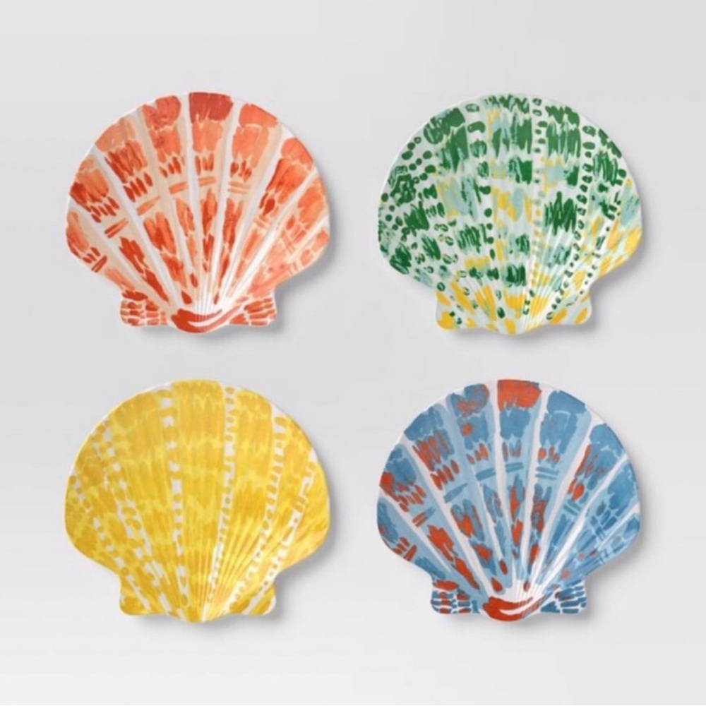 Coastal 4pk 9" Melamine Plastic Shells Appetizer Plates - Threshold™ Target